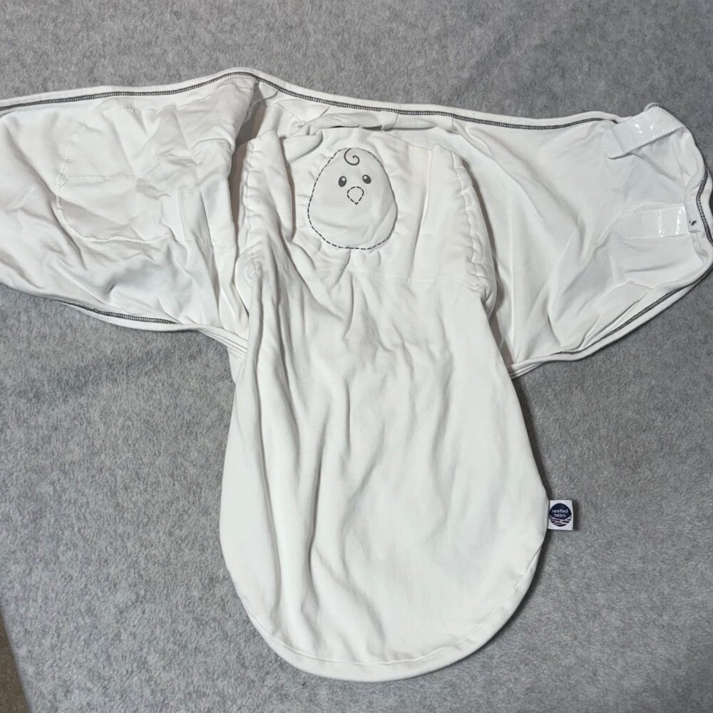 Nested Bean Zen Swaddle Classic Baby ONE SIZE 0-6 Months 7-18 lbs Weighted White